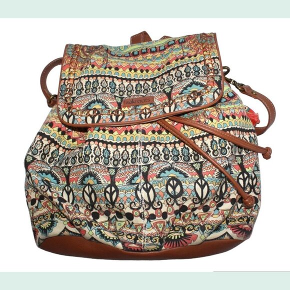 Sakroots Artist Circle Abstract Geometric Multicolor Convertible Backpack - Picture 14 of 14